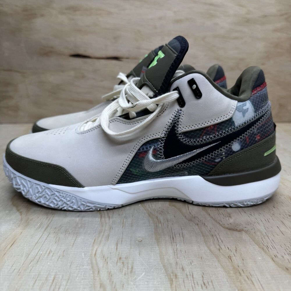 NEW FaZe Clan × Nike LeBron NXXT Gen AMPD Light Cream Olive sz 9.5 HF0715-200